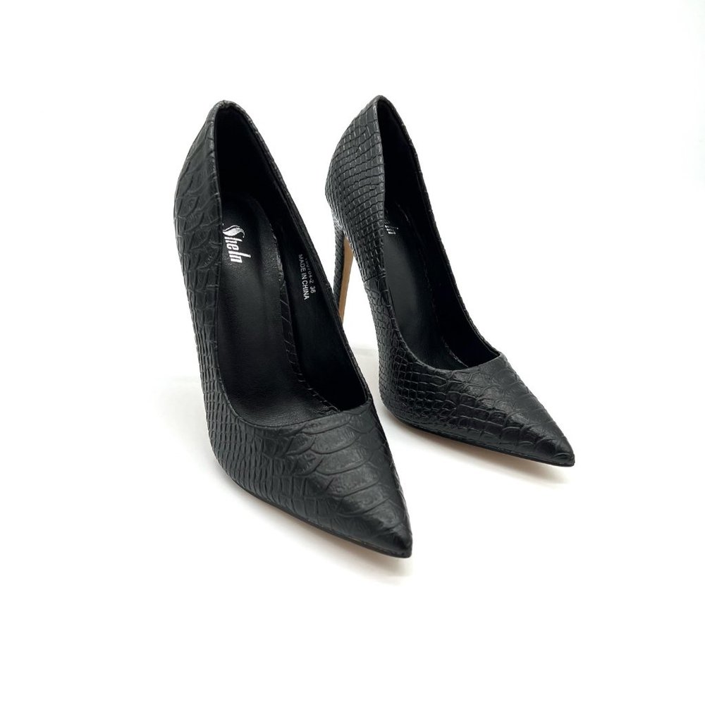 High heels stilettos pumps pointed toe office snake leather platforms sandals